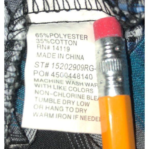 ELY CATTLEMAN PEARL SNAP SHIRT SIZE XL ROCKABILLY BOHO COWBOY BLUE PLAID MENS - Picture 5 of 5